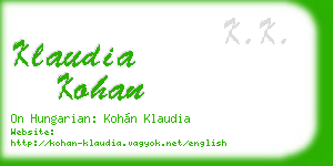 klaudia kohan business card